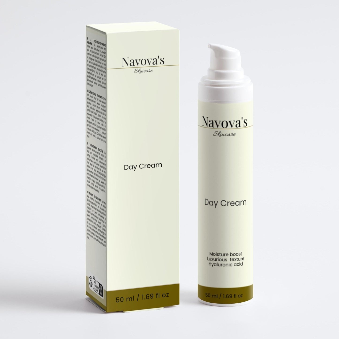 Navova’s Skincare | Day Cream - Hyaluronic Hydration & Dewy Finish - Navova