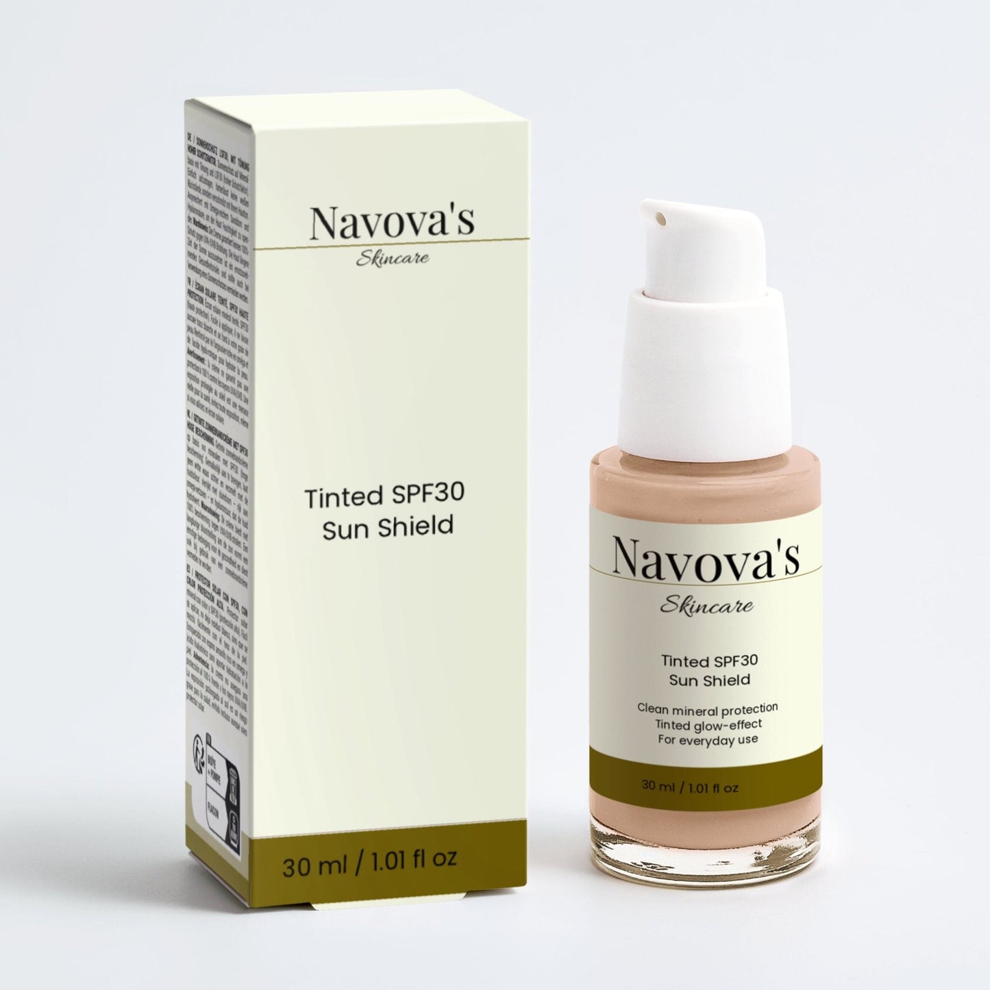 Tinted SPF30 Sun Shield | Mineralen zonnebrand creme met een tint - Navova